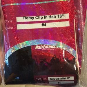 Remy 18” clip in hair extensions in dark brown